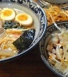 「ラーメン+味玉子+辛ネギ+チャーシュー丼」@麺処 雄山の写真