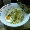 「醤油まぐろそば+ほっぺ」@元祖まぐろラーメン 本店の写真