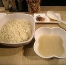「渡り蟹とトリュフ風味の寒しじみ塩仕立て温つけ麺」@菜の写真