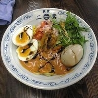 「ウニとココ夏の和えそば+味玉（期間限定）」@二葉 上荻店の写真