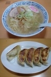 「塩ラーメン 550円+餃子380円」@佐野青竹手打ちラーメン いしかりの写真