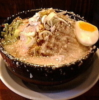 「肉まし我流ラーメン 麺多め」@麺 池谷精肉店の写真