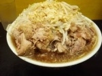 「ブタラーメン（肉大盛）+中盛（硬め、ヤサイマシマシニンニクカラメ」@ラーメン二郎 高田馬場店の写真