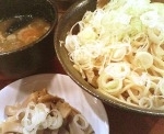 「つけ麺中盛り ネギ+メンマ （630円+70円+150円）」@麺屋大斗 小伝馬町店の写真