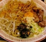 「塩まぜまぜソバ+大盛+そば屋のカレー」@ひるがおの写真