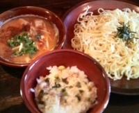 「豚骨魚介つけ麺￥680+賄い丼（小）￥20」@麺屋 八頭龍 戸田店の写真