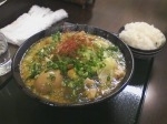 「カレーらぁ麺（大盛）+味付卵+ご飯」@煮干 丸めの写真