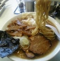 「汁そば並+ワンタン+半熟玉子」@麺処 まるよし商店の写真