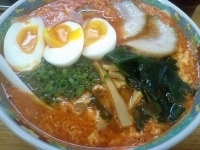 「横浜たんたん麺（3番）+半熟玉子+半チャーハン」@葛西 ラーメン市場の写真