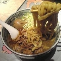 「豚菜カリー麺（期間限定&ラーメンナビ会員限定）+あじ付玉子+白飯」@麺屋武蔵 江戸きんの写真