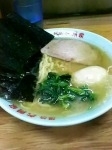 「ラーメン・味濃め・脂多め・のり・玉子」@六角家 六角橋本店の写真