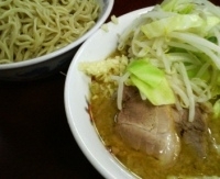 「小つけ麺 ニンニク」@ラーメン二郎 めじろ台法政大学前店の写真