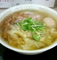 「塩ワンタンメン 800円+味付玉子 100円」@支那そば一麺 下広岡店の写真