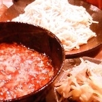 「辛味つけ麺辛味ダブル大盛り+野菜トッピング （680円+100円」@つけ麺屋 両国ごんろく 水道橋店の写真