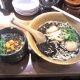 らんち肉（黒油ラーメン+肉めし）900円 半熟煮玉子100円