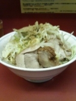 「汁なし大豚（ヤサイ・ニンニク・魚粉）」@ラーメン二郎 環七一之江店の写真