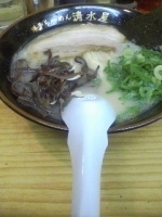 「白 + 替え玉」@博多ラーメン 清水屋の写真