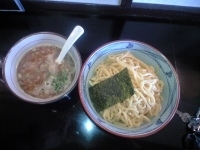 「極太つけ麺（750円）+大盛り（100円）+チャーシュー丼（25」@麺堂 稲葉の写真