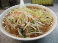 「もやしワンタン麺大盛り  1000円」@中華麺店 喜楽の写真
