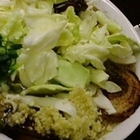 「ときんらーめん黒（キャベツ+ニンニク）+大盛+明太子ごはん」@らーめん ときんの写真