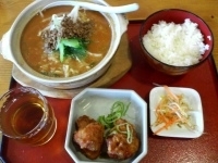 「担々麺セット（ランチ）（半ライス・鶏唐揚げ・漬物付） ￥780」@新華苑の写真