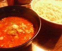 「辛味味噌つけ麺あつもり&辛味ダブル大盛440g780円」@つけ麺屋 やすべえ 渋谷店の写真