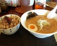 「味噌ラーメン+バラチャーシュー丼ランチ890円」@麺屋はやたろう 佐鳴台本店の写真
