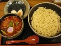 「辛つけめん（大盛り同額）+味玉」@麺創 玄古の写真