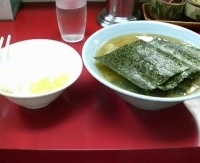 「ラーメン並550円+味玉100円+ライス100円」@矢口家 本店の写真