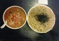 「胡麻カレーつけめんあつもり+大盛り+小ライス」@桃天花の写真