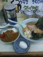 「ランチ  （ラーメン 小カレー ゆで卵）800円」@ラーメン ヤマト 善部店の写真