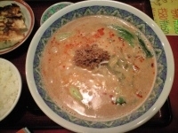 「坦々麺 （Aセット: 餃子3個・半ライス）」@麺や 剛の写真