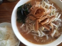 「味噌ラーメン￥750+ライス（ランチサービス）」@えぞ菊 動坂店の写真