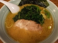 「太麺+ほうれん草（750円）」@百麺 世田谷店の写真