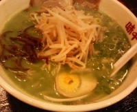 「青汁ラーメン750円（クーポンにて600円）」@味千拉麺 南柏フィールズ店の写真