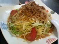 「冷し坦々麺（麺多め）+サービス半ライス」@二代目めん家 味味の写真