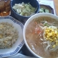 みそラーメン+Bセット（ウーロン茶、生野菜、半チャーハン、お新香