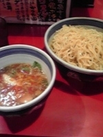 「水菜と鶏の冷やし中華風つけ麺」@麺屋あらき 竈の番人の写真