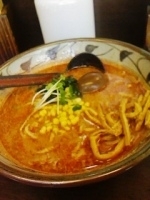 「火吹（太麺）820円+味玉・メンマ（寄付）50円」@味噌一 一之江店の写真