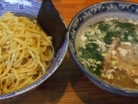 「つけ麺/塩/平打ち麺+大盛り（700円）」@藍嶌の写真