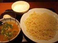 「味玉つけ麺大盛+小ライス」@中華そば おかべの写真