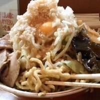 「油めん（全部ダブル）+大盛×2」@らーめん ぽっぽっ屋 水道橋店の写真