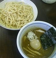 「インドのつけめん（並盛）+そぼろ肉+味玉」@つけめん 玉 本店の写真