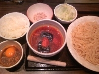 「赤辛つけ麺&卵かけごはん」@つけ麺 ちょうなんの写真