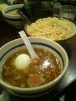 「つけ麺（650円）（中）+ゆで玉子（100円）+のり（80円）」@大勝軒 十五夜 新宿御苑店の写真