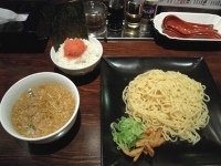 「たたき背脂つけ麺（大盛り）+明太ごはん」@つけめん・らあめん 宗庵 北千住店の写真