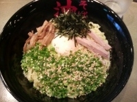 「油そば大盛り+トッピングA（ねぎゴマ&半熟玉子） （680円+2」@東京油組総本店 渋谷組の写真