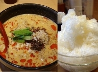 「濃厚担担麺 950円+かき氷（氷うめ）300円+ミルク100円」@麺匠 喜楽々の写真