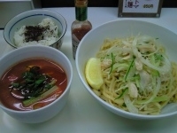 「エビトマつけ麺（中太麺） / 850円」@塩ラーメン・つけめんのお店 はないちの写真