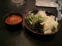 「廣島つけ麺（冷） 並+野菜」@廣島つけ麺本舗 ばくだん屋 六本木店の写真